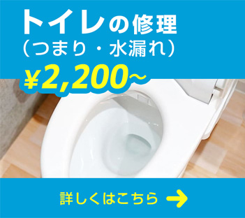 トイレの詰まり水漏れ (例: トイレットペーパーのつまり)￥5.500~ 詳しくはこちら